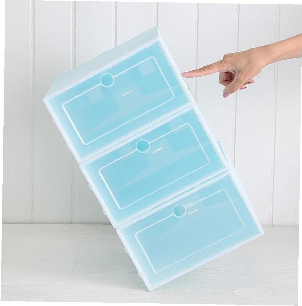 1pc Plastic Foldable Shoes Box Transparent Storage Shoe Case Home Tidy Shoebox for Men and Ladies