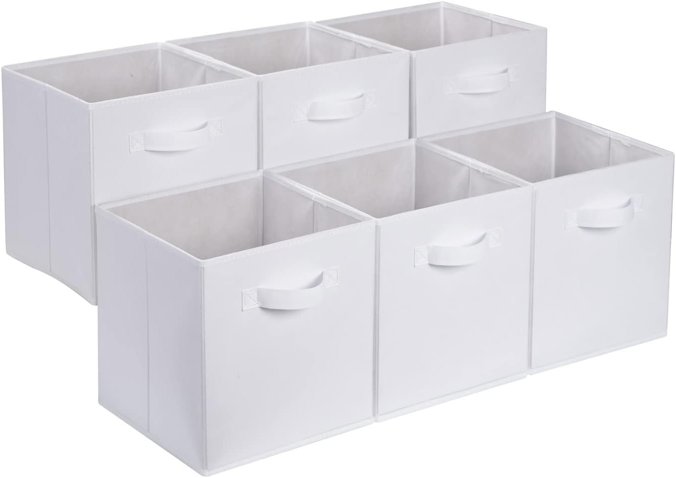 Collapsible Fabric Storage Cubes Organizer with Handles, Sturdy Storage Bins, 10.5-x-10.5-x-11-inch, 6-Pack