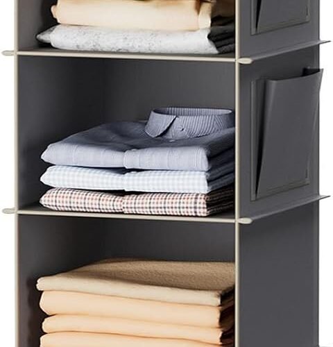 Hanging Closet Organizer and Storage, 6-Shelf Closet Hanging Storage Shelves