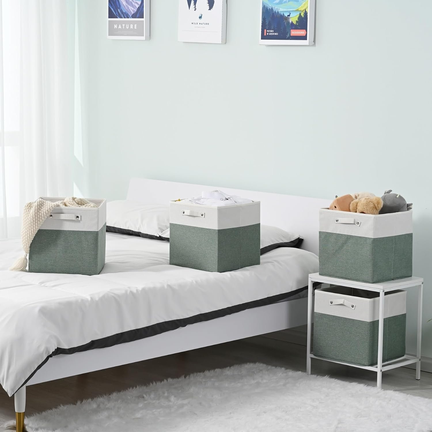 Linen Storage Cube Basket with Handles - Image 2