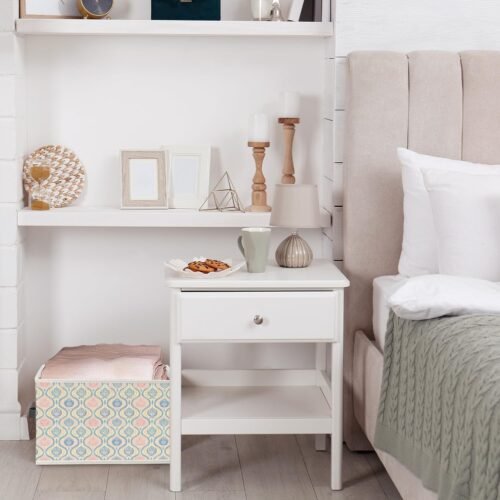 Decorative Floral Storage Basket with Handles