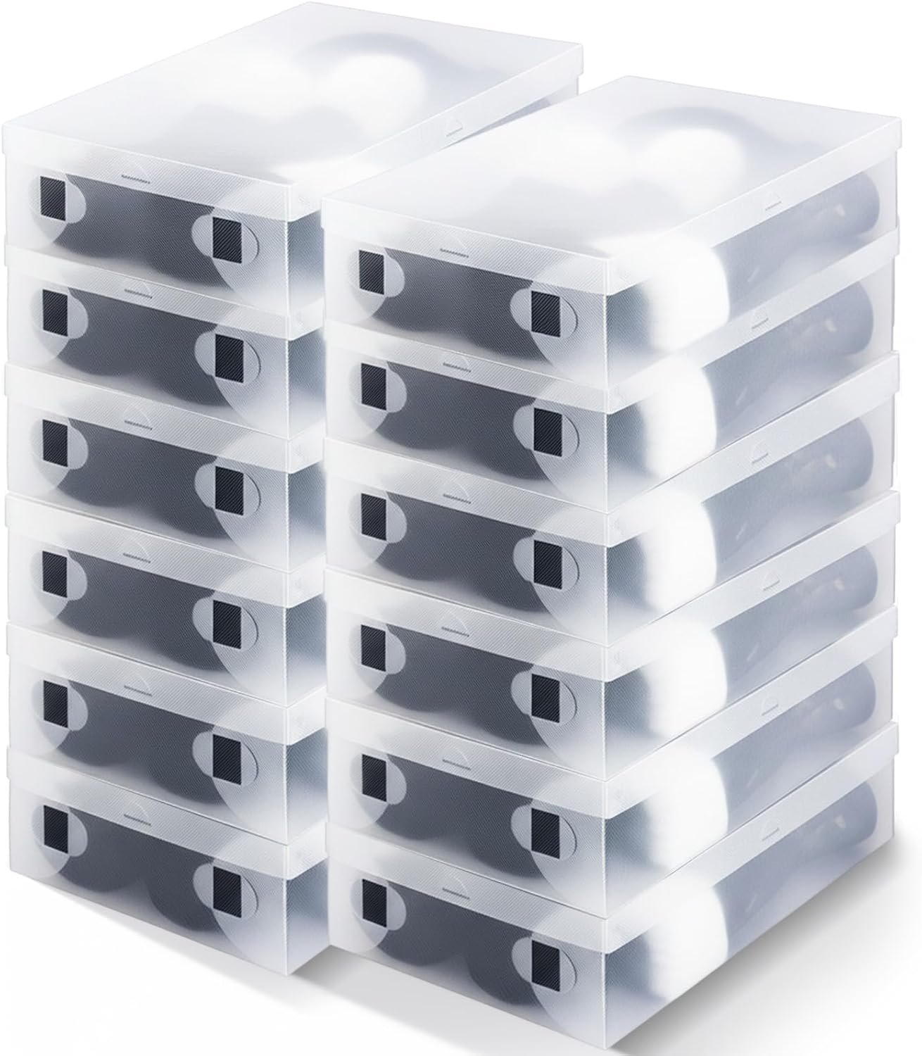 12 Pack Large Boot Storage Boxes with Lids for Tall Boots Stackable Clear Plastic Shoe Organizer Container Space-saving Shoe Storage Box for Sneakers and High Heels