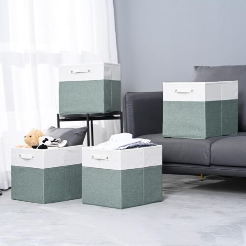 Linen Storage Cube Basket with Handles