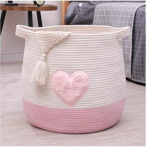 Cotton Rope Storage Basket with Carry Handles