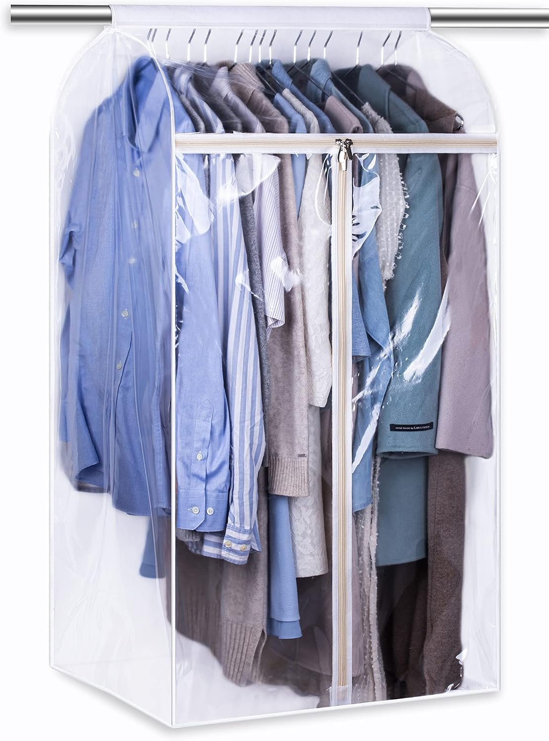 43 Hanging Garment Bags for Closet Storage Large Clear Window Hanging Clothes Storage Garment Rack Cover Coat Protector for Suit, Wardrobe, Bottom Enclosed